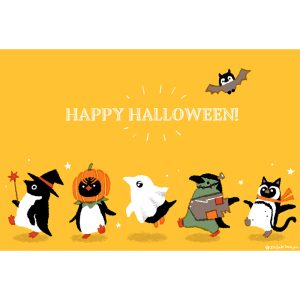 ハロウィンペンギン　ポストカード