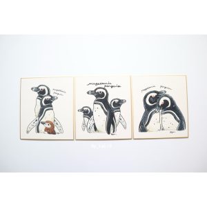 ミニ色紙原画です。「ペンギンのずかん」とセットで販売します。