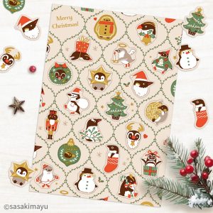 クリスマスペンギンのシールです