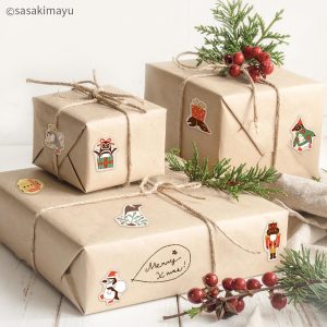 クリスマスペンギンのシールです